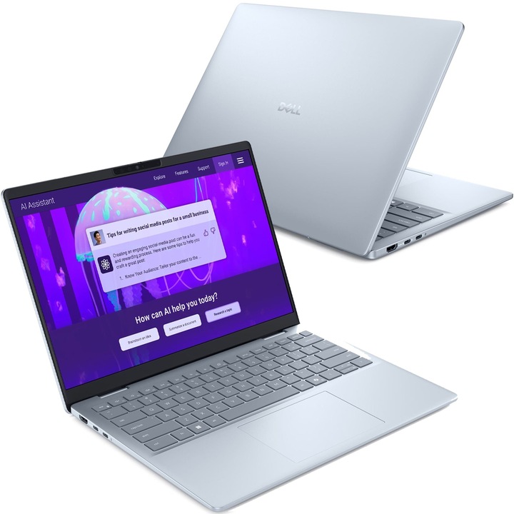 Laptop Dell 14 Plus 1425-2853, 14 hüvelykes 2560 x 1600, Intel 258V 8 C / 8 T, 2,2 GHz - 4,8 GHz, 12 MB gyorsítótár, 12 W, 32 GB LPDDR5X, 1 TB Graphics, Silver 1 SSD, Windows 1 Arcphi