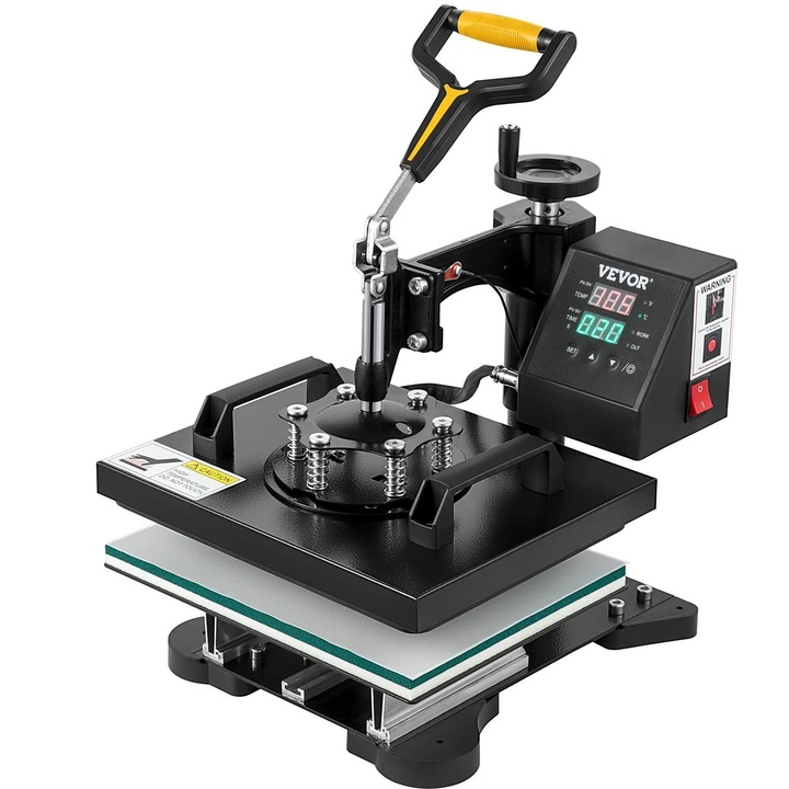 Термопреса, 10x12 инча, 2 в 1, цифрово управление, черна