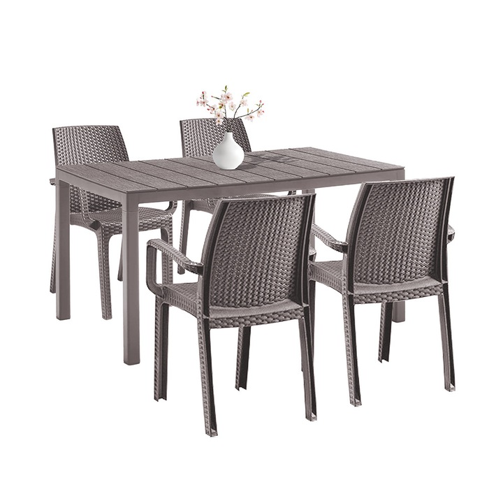 Set mobilier de gradina Leziter Indy 4+1 cappuccino