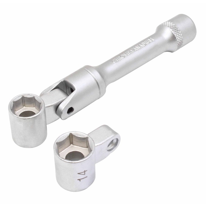 Cheie tubulara articulata pentru montare demontare poilita suport superior jamba mcpherson, ASTA, 13-14 mm, 6-8 puncte, 3/8"