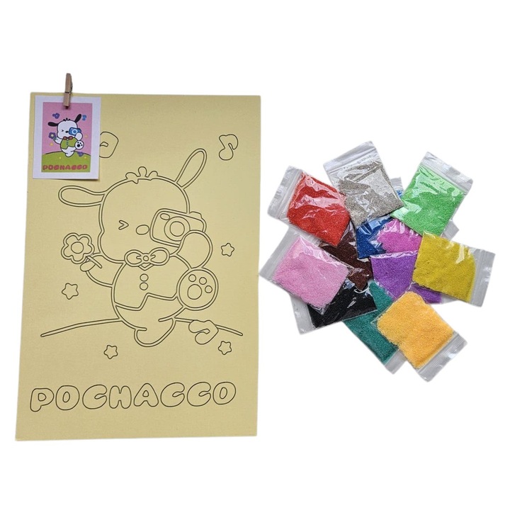 Рисуване с цветен пясък Pochacco Модел