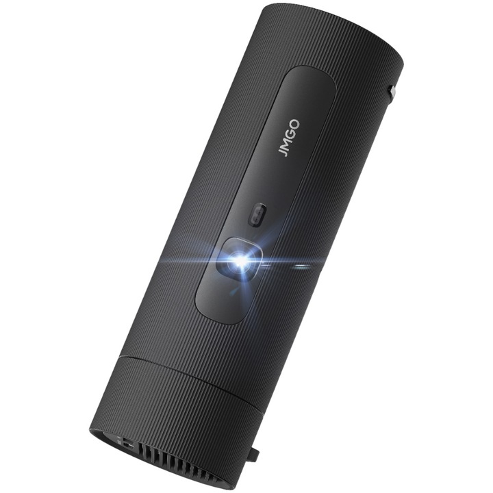 Видеопроектор JMGO PicoFlix, Преносим, 1080p Full HD, 420 ISO лумена, Google TV, Wifi, HDMI, USB, 400:1, Автономност 4,5 часа, Rotating Gimbal 127°, Черен