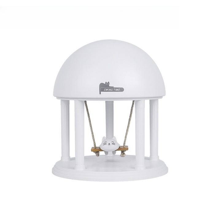 Difuzor portabil, Bluetooth, lumina de proiectie creativa, reglare luminozitate, 1200mAh, alb