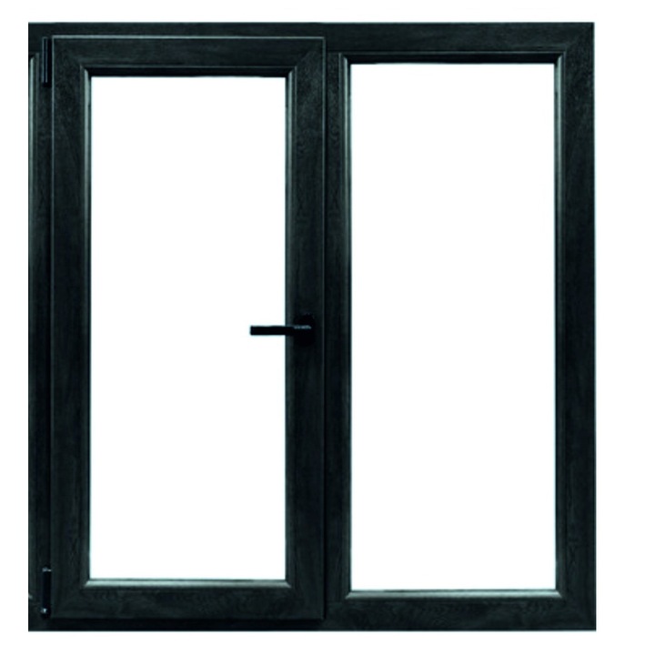 Fereastra PVC, Tamistef, profil Selective 6 camere, 2 canate, antracit, dubla deschidere stanga, 1450x1150 mm