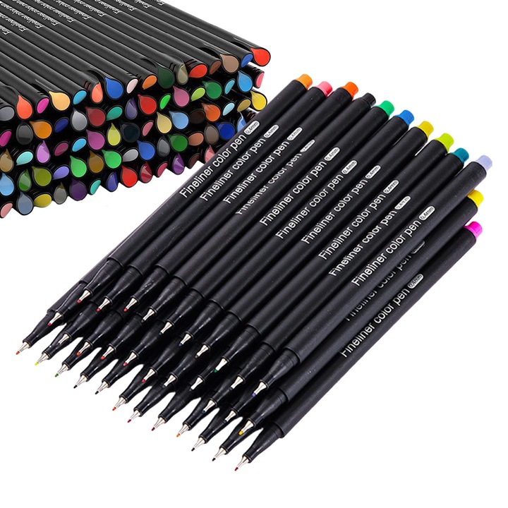 Set 12 pixuri cu gel EINNENFFER, Pix colorat, Scris de lunga durata, Prindere confortabila, Design ergonomic, Pentru copii sa mazgaleasca, sa picteze si sa schiteze, Multicolor