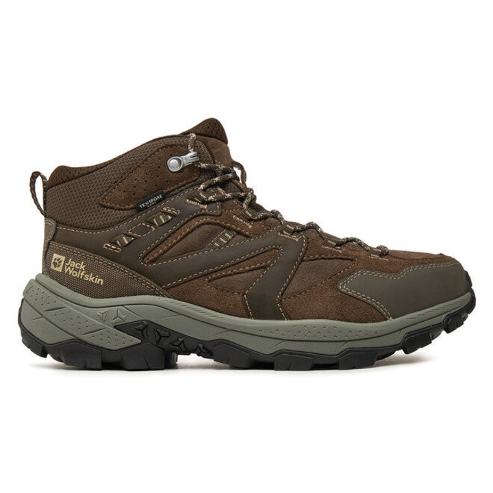 Bocanci trekking barbati Jack Wolfskin, 304103551, Piele naturala, Maro, Maro