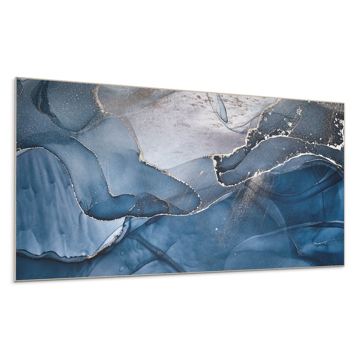 Panou decorativ autoadeziv, Wallfluent, Model ondulat abstract, Bleumarin, 120x60, 010310540040000027529