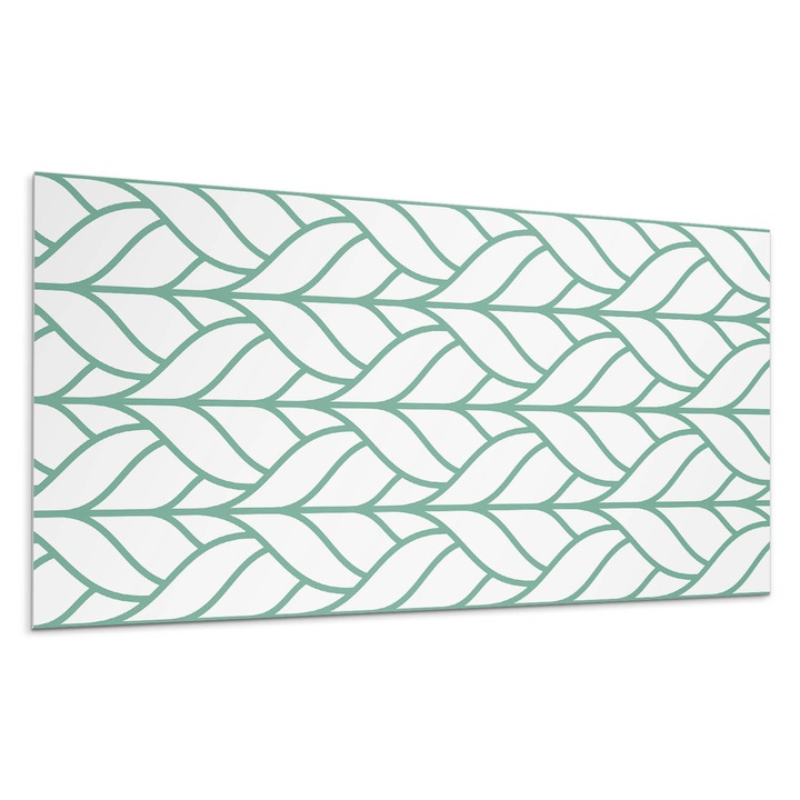 Dekoratív vinil panel, Wallfluent, A levelek harmonikus szimmetriában, Kék, 120x60 cm, 010310540040000033521