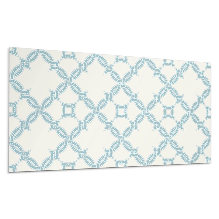 Panou lipibil perete, Wallfluent, Modele impletite intr-o grila, Turcoaz, 120x60, 010310540040000033551