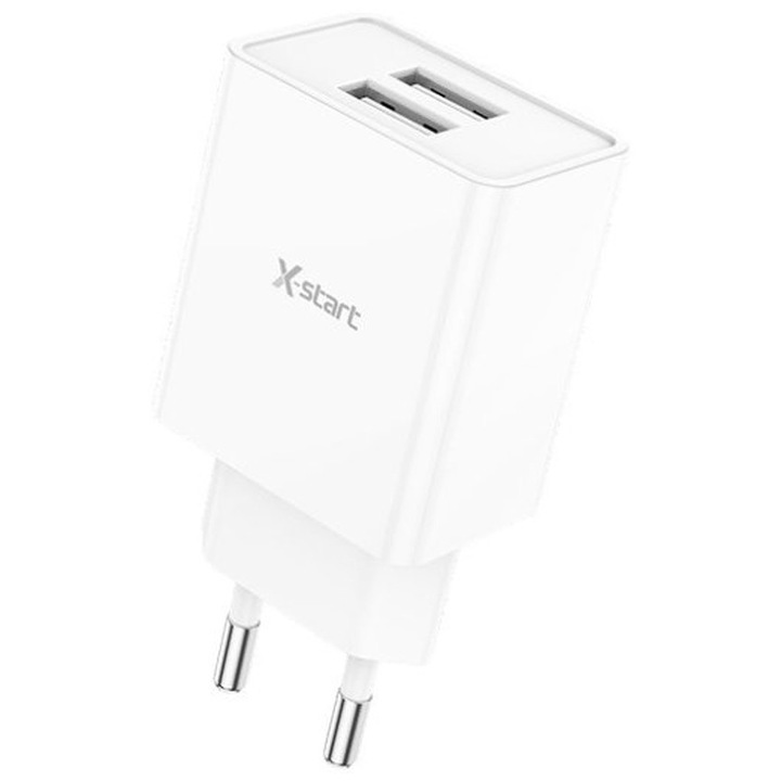 X-Start DaDen CDQ092 hálózati töltő, Gyors töltés, 5V, 3.6A, Két USB port, Fehér
