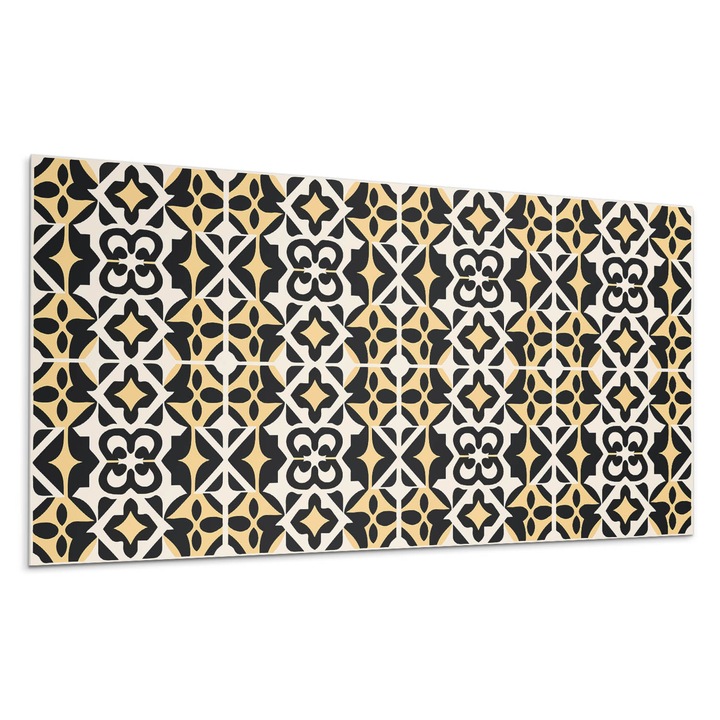 Dekoratív vinil panel, Wallfluent, Geometrikus minta motívumokkal, Bézs, 100x50 cm, 010310540010000276190