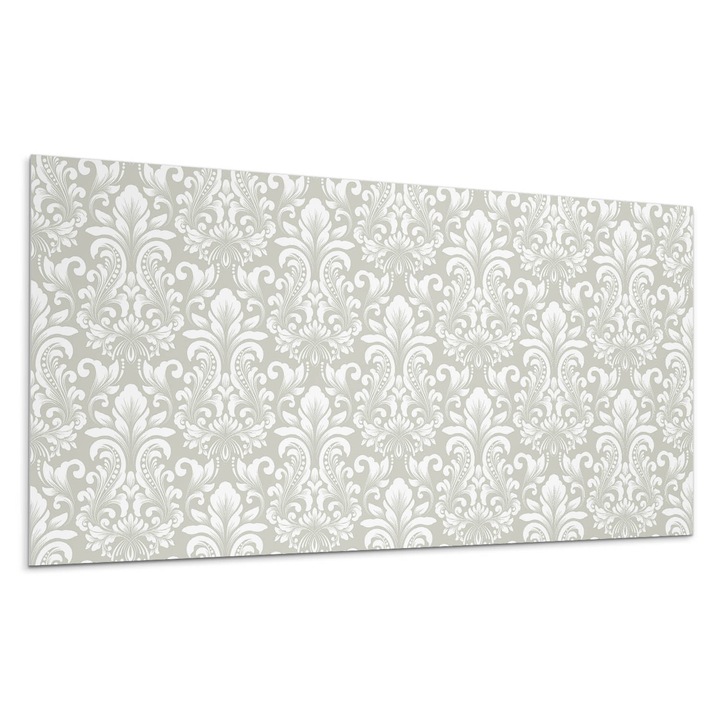 Panou vinil decorativ, Wallfluent, Model de plante cu ornamente, Gri, 120x60, 010310540040000276722