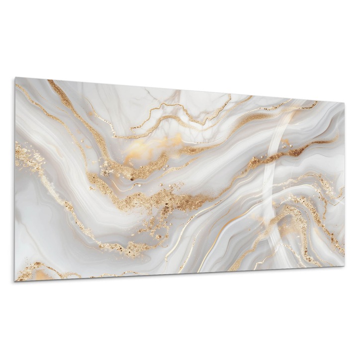 Panou decorativ autoadeziv, Wallfluent, Valuri abstracte cu detalii, Cremos, 120x60, 010310540040000279479