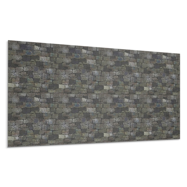 Öntapadó dekoratív panel, Wallfluent, Kőszerkezet a felszínen, Zöld, 120x60 cm, 010310540040000276203