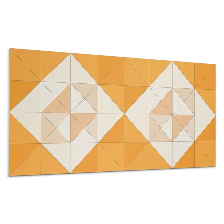 Öntapadó dekoratív panel, Wallfluent, Rombusz minta geometriai formában, Narancssárga, 120x60 cm, 010310540040000282927