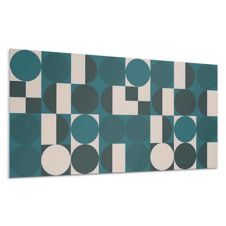 Dekoratív vinil panel, Wallfluent, Formák és formák geometriai stílusban, Kék, 120x60 cm, 010310540040000282934