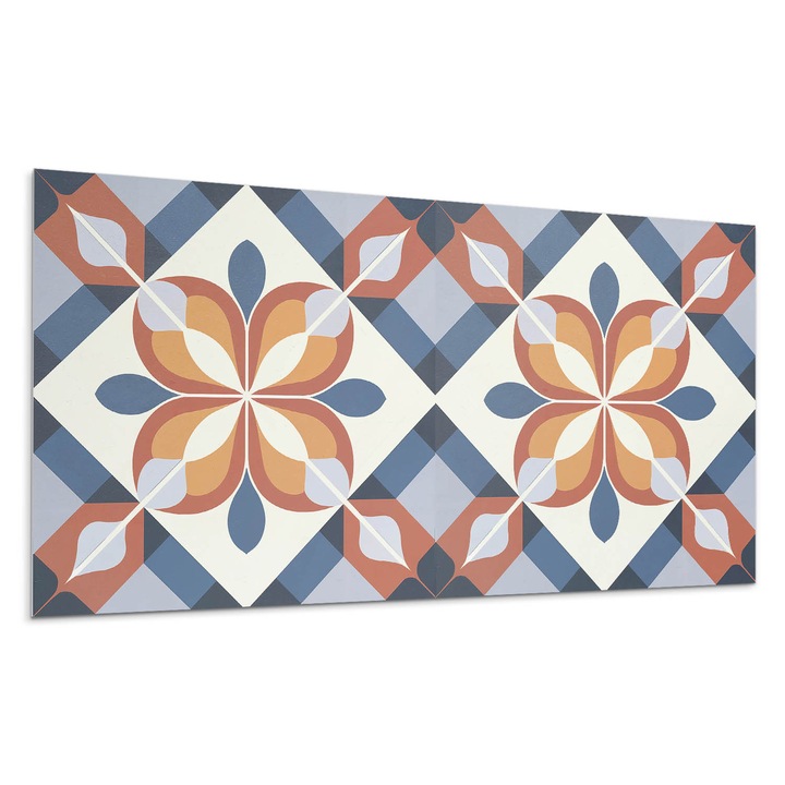 Panou lipibil perete, Wallfluent, Model floral geometric, Rosu, 10x40x20, 010310540020000282935