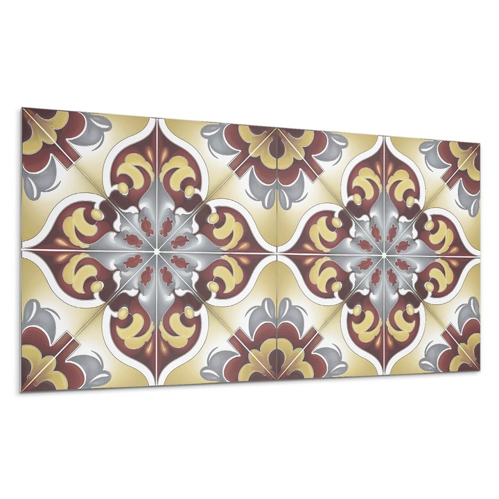Panou vinil decorativ, Wallfluent, Model decorativ cu motiv floral, Bej, 120x60, 010310540040000283026