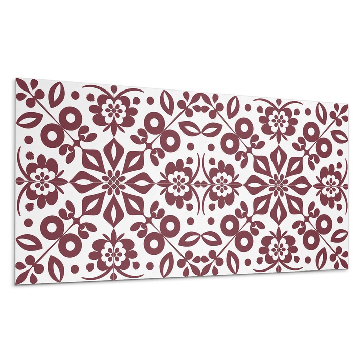 Öntapadó dekoratív panel, Wallfluent, Virág motívum zöld levelekkel, Kék, 100x50 cm, 010310540010000283085