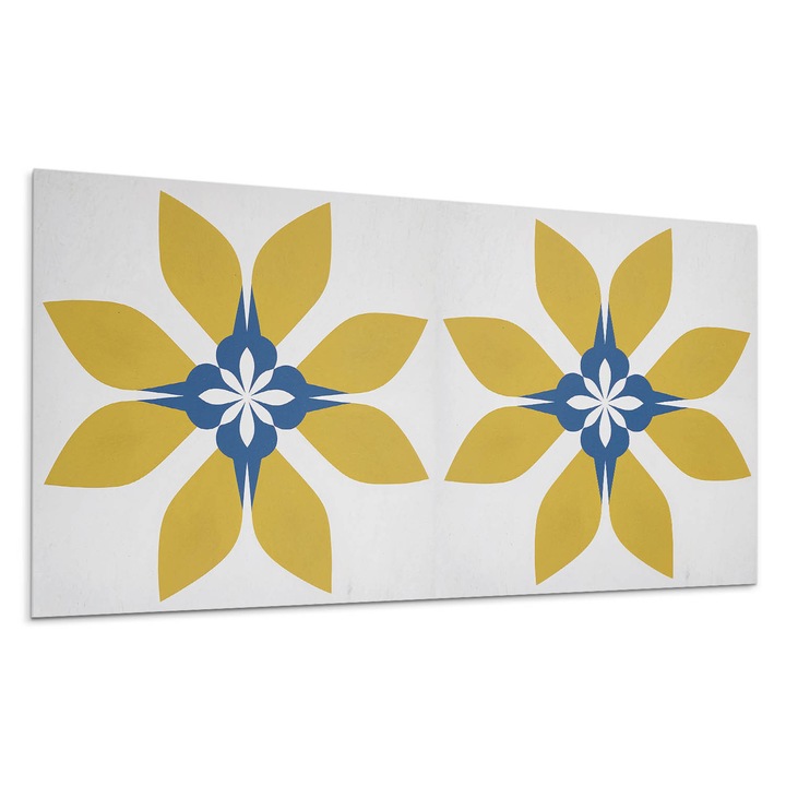 Dekoratív vinil panel, Wallfluent, Virág motívum levelekkel, Bézs, 120x60 cm, 010310540040000283130