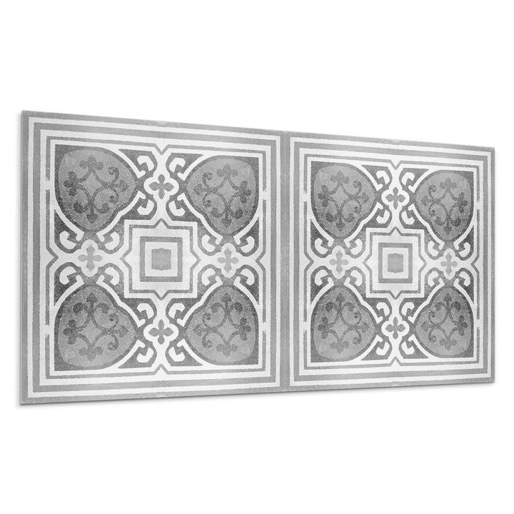 Öntapadó dekoratív panel, Wallfluent, Díszek harmonikus szimmetriában, Sárga, 100x50 cm, 010310540010000283184