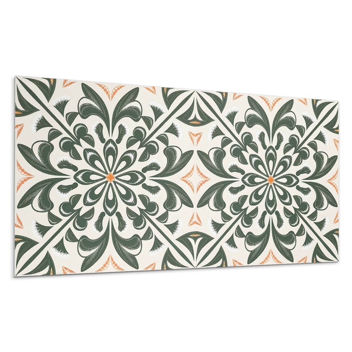 Öntapadó dekoratív panel, Wallfluent, Virág motívum levelekkel, Rózsaszín, 100x50 cm, 010310540010000283133