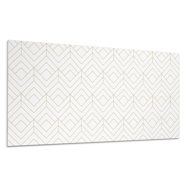 Panou vinil decorativ, Wallfluent, Model geometric cu diamante, Cremos, 120x60, 010310540040000283275