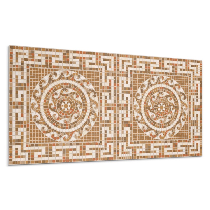 Öntapadó dekoratív panel, Wallfluent, Mozaik kör minta, Szürke, 120x60 cm, 010310540040000283241