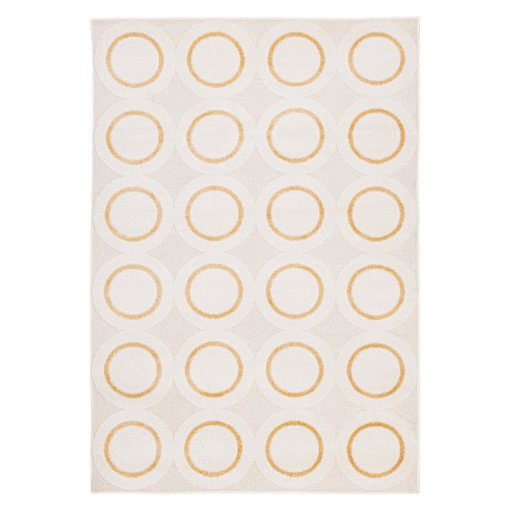 Covor textil crem galben Zina 160x230x0.9 cm