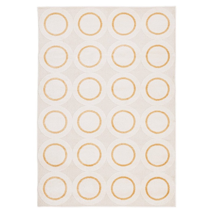 Zina sárga krémszínű textil szőnyeg 200x290x0,9 cm