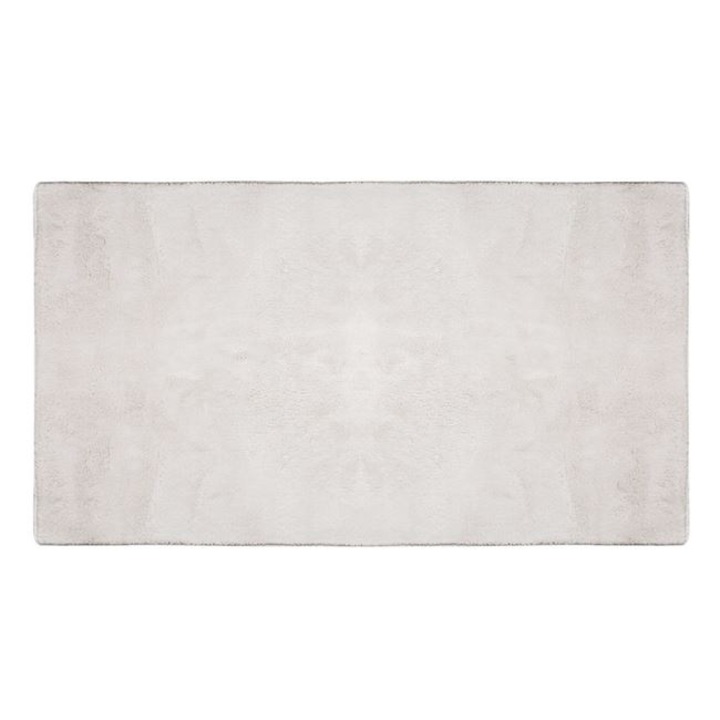 Covoras decorativ catifelat, textura moale, strat interior antiderapant, 150x100 cm, alb