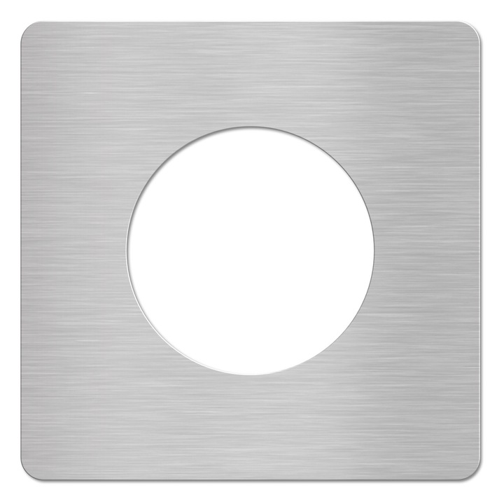 Rama decorativa intrerupator din ABS, 13x13 cm, argintiu mat, autoadeziva