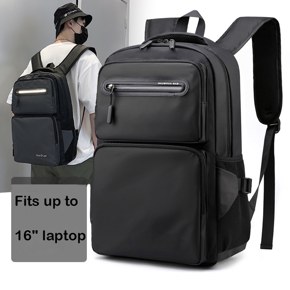 Rucsac Dollcini Oxford reflectorizant impermeabil, geanta de liceu, pentru adolescenti si studenti, negru