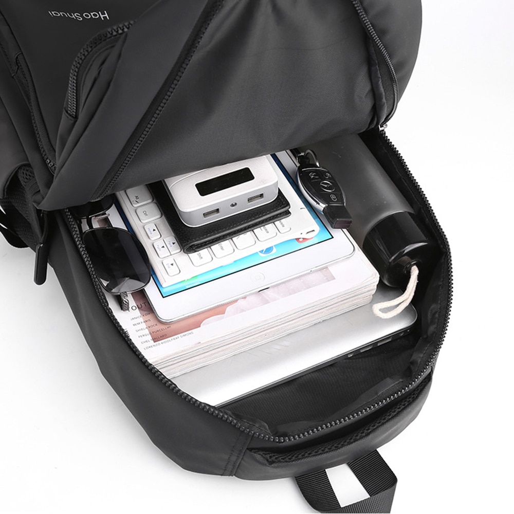 Rucsac Dollcini Oxford reflectorizant impermeabil, geanta de liceu, pentru adolescenti si studenti, negru