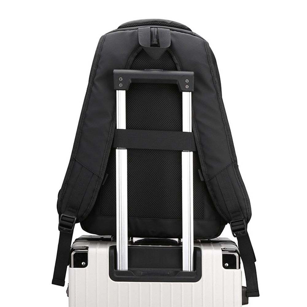 Rucsac Dollcini Oxford reflectorizant impermeabil, geanta de liceu, pentru adolescenti si studenti, negru