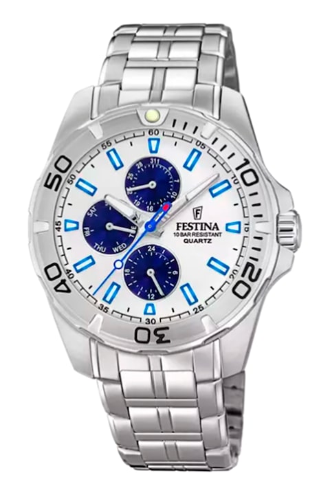 Festina, Часовник от неръждаема стомана с кварц, Сребрист