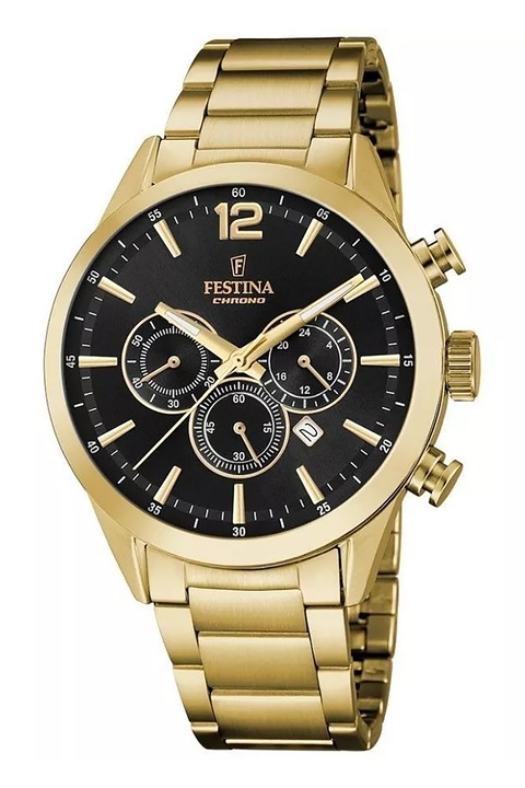 Festina, Часовник от неръждаема стомана с хронограф, Златист