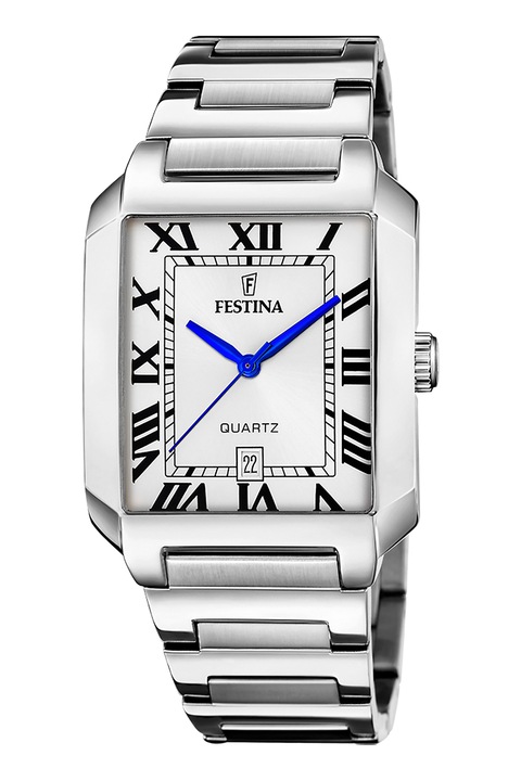 Festina, Кварцов часовник от неръждаема стомана с лого, Сребрист