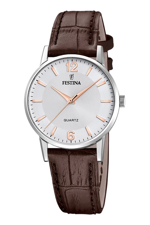 Festina, Ceas quartz cu o curea din piele, Maro inchis