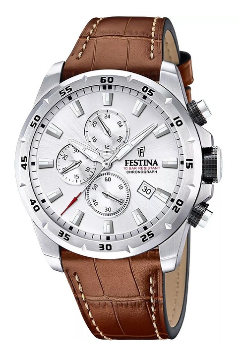 Festina, Часовник с хронограф и кожена каишка, Канела