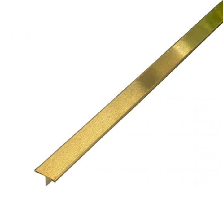 Profil trecere T, 25 mm auriu periat, lungime 2, 70 m, din otel inox 304, imbinare gresie, parchet
