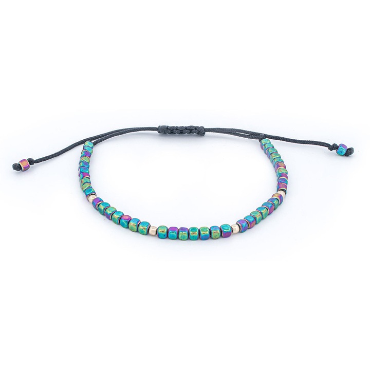 Bratara bile aur 14 K, hematite si snur matase CBB 1063