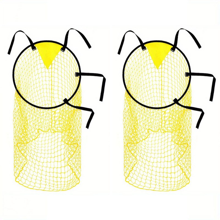 Set 2 plasa de antrenament de fotbal, pliabila, pentru exersare si imbunatatire a preciziei, galbena, 45x60cm