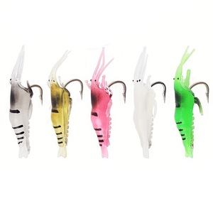 Set momeli artificiale din silicon, forma crevete, 5 bucati, multicolor