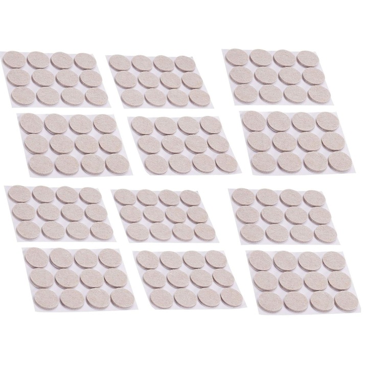 Set 144 protectii mobila, atenuare zgomot si lovituri, din pazla cu banda autoadeziv, diametru 2, 5 cm