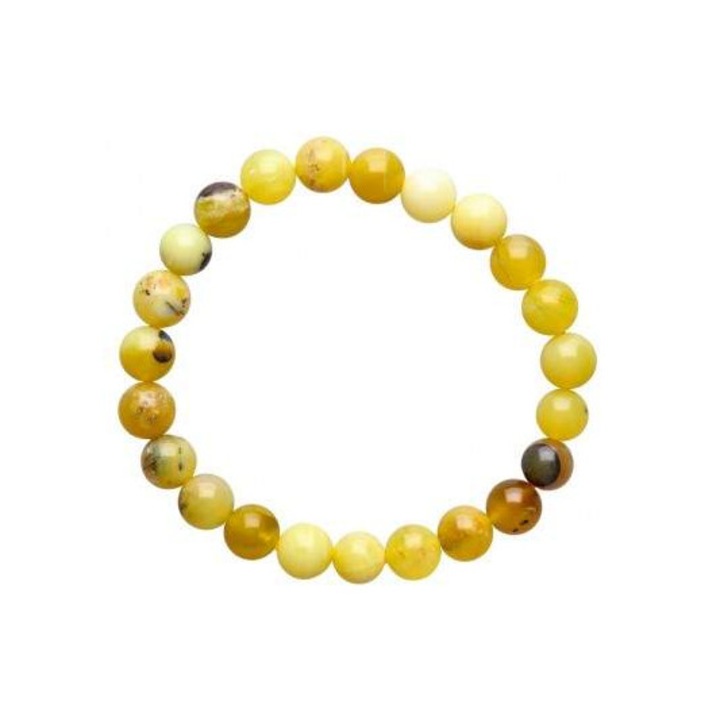Bratara din Opal galben A 8mm, pentru noroc si buna dispozitie