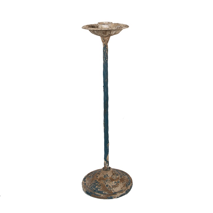 Sfesnic lumanare fier bej negru vintage 11x35 cm