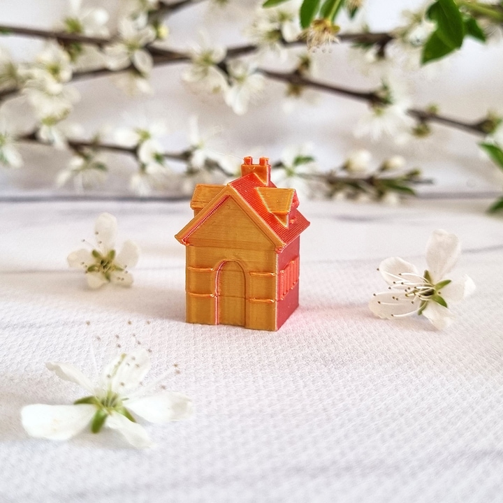 Marturie nunta figurina casuta 3D, Zenini, multicolor, 3 cm