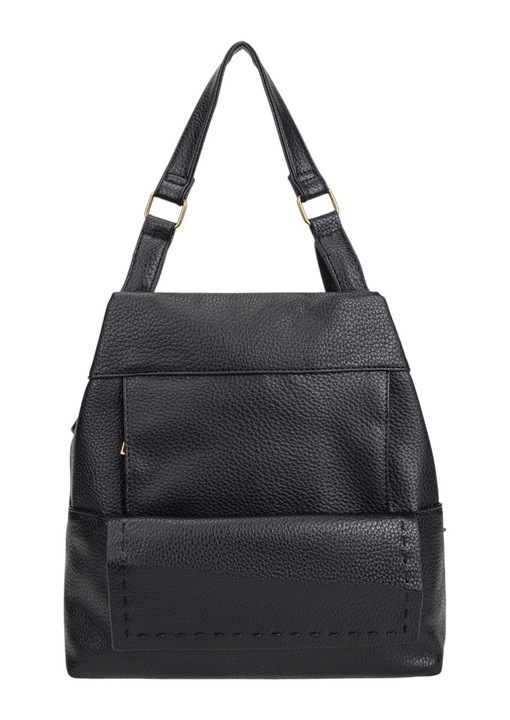 Elegáns és praktikus női hátizsák, ökológiai bőr R240152 fekete