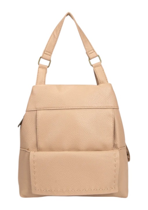 Elegáns és praktikus női hátizsák, ökológiai bőr R240152 sárgabarack